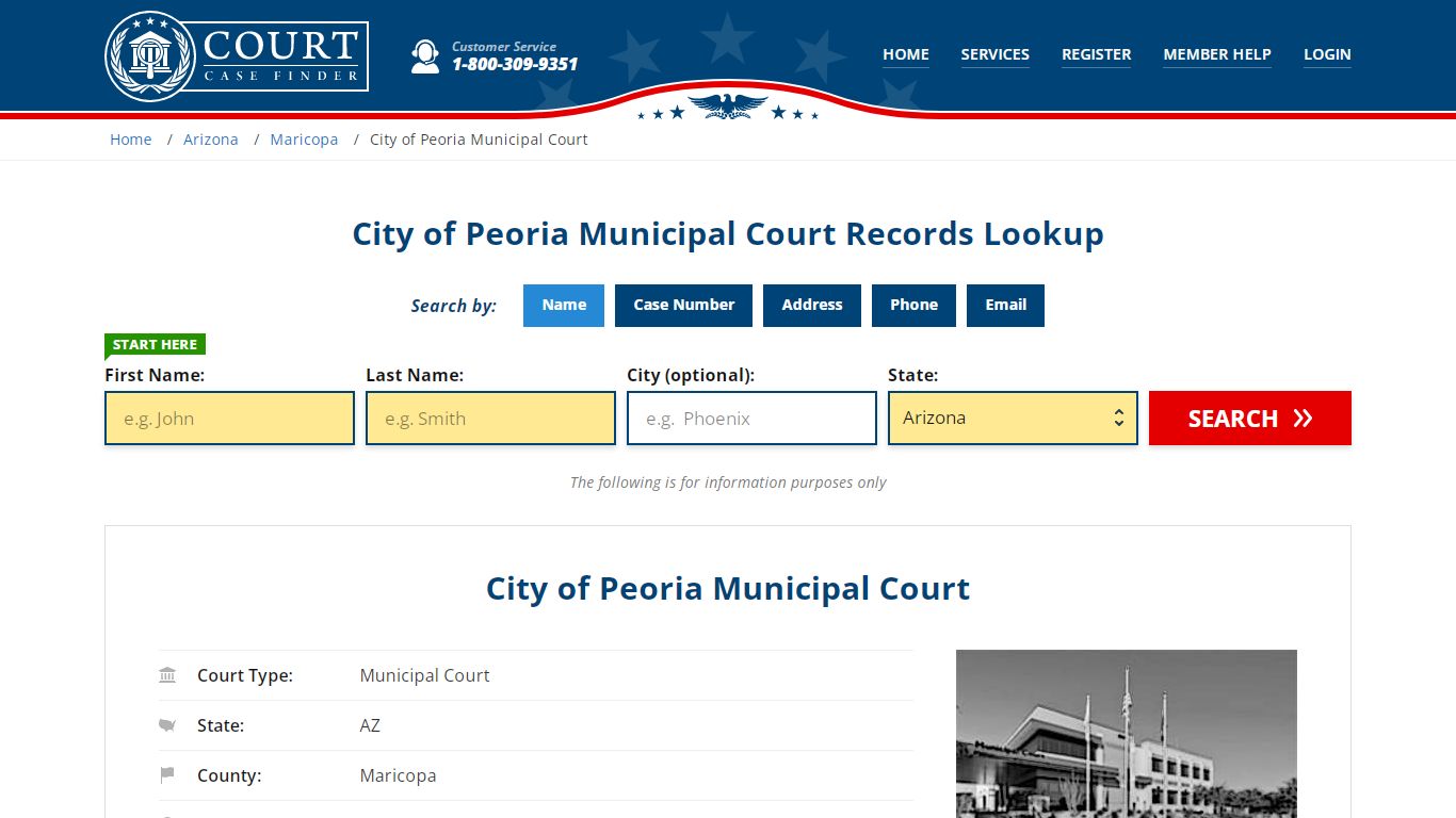 City of Peoria Municipal Court Records Lookup